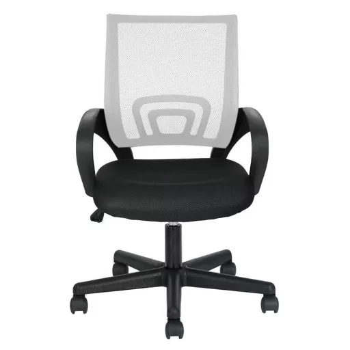 Scaun de birou rotativ cu cotiere-alb