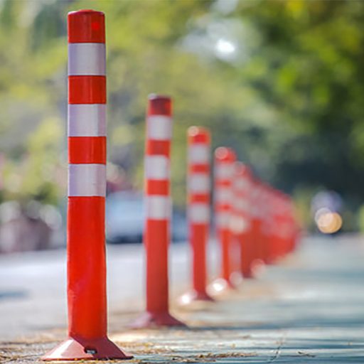 Stalpi din plastic pentru semnalizare, 5 buc