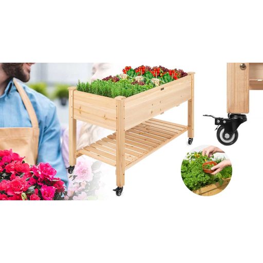 Lada din lemn cu role pentru rasaduri