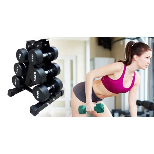 Suport gantere pentru 3 perechi de gantere