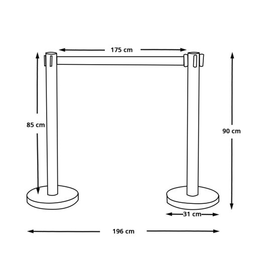 Stalp delimitare cu banda