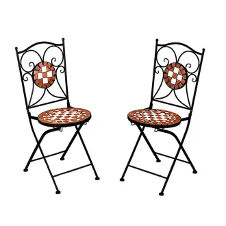 Set de 2 scaune cu model mozaic