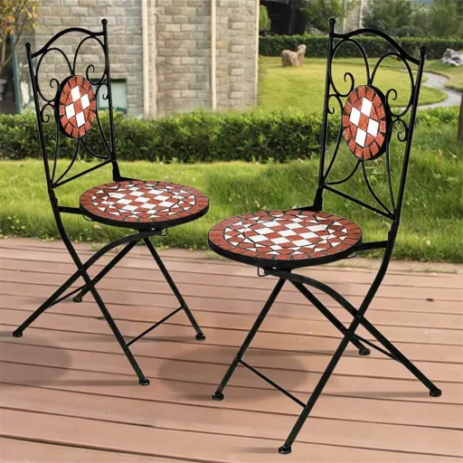 Set de 2 scaune cu model mozaic