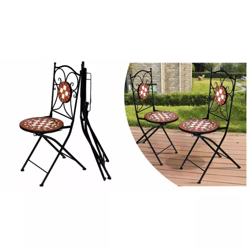 Set de 2 scaune cu model mozaic