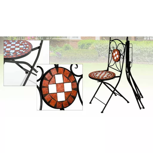 Set de 2 scaune cu model mozaic