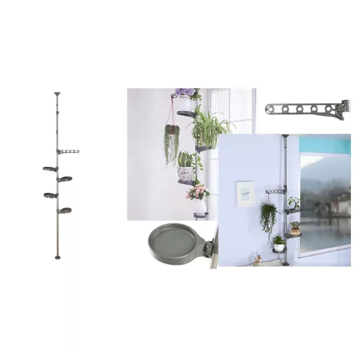 Suport telescopic pentru flori, gri