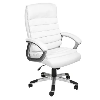 Scaun de birou directorial premium-alb