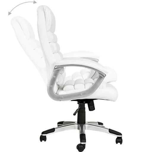 Scaun de birou directorial premium-alb