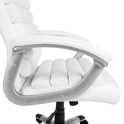 Scaun de birou directorial premium-alb