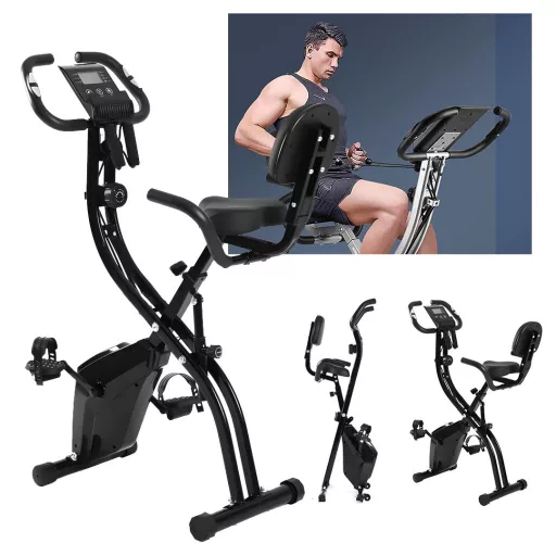 Bicicleta de camera cu spatar si corzi elastice