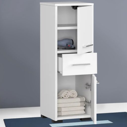 Dulap de baie cu 1 sertar si 2 compartimente cu rafturi, mai multe tipuri