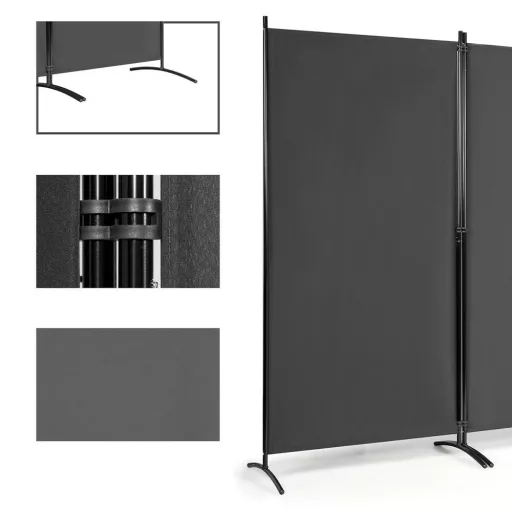 Paravan despartitor mobil 260x180cm, gri