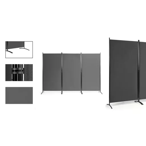 Paravan despartitor mobil 260x180cm, gri