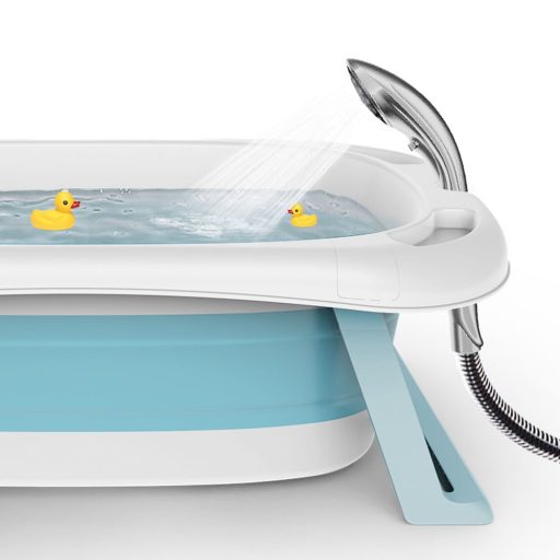 Cadita pliabila bebe cu plasa-albastru