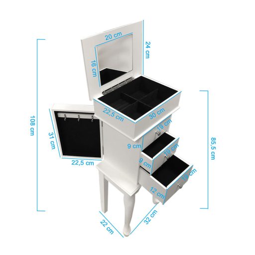 Dulap bijuterii, alb