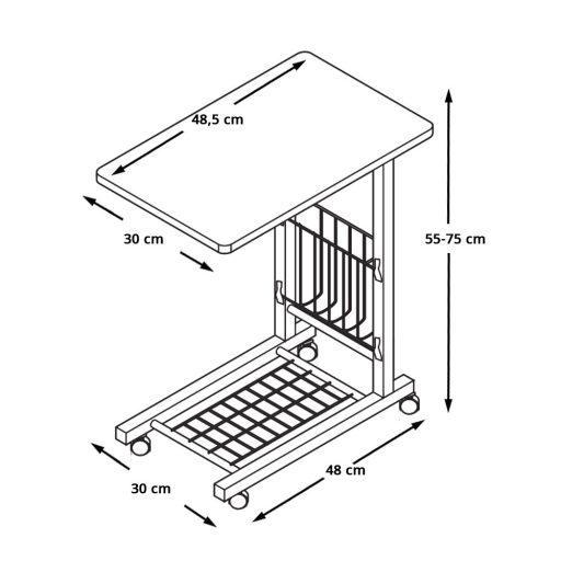 Masa pentru laptop cu role