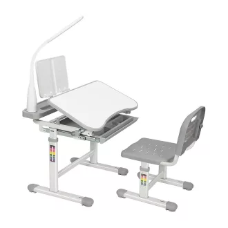 Birou multifunctional copii, inaltime reglabila-gri
