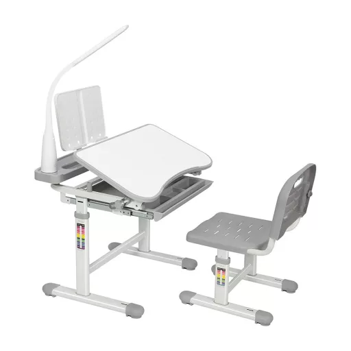 Birou multifunctional copii, inaltime reglabila-gri