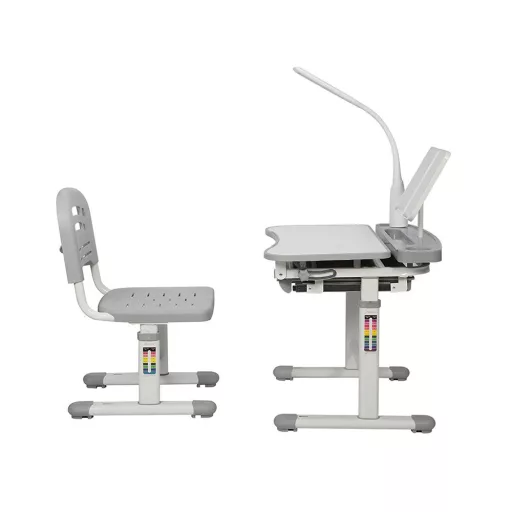 Birou multifunctional copii, inaltime reglabila-gri