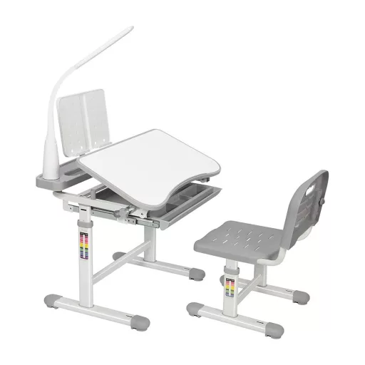 Birou multifunctional copii, inaltime reglabila-gri
