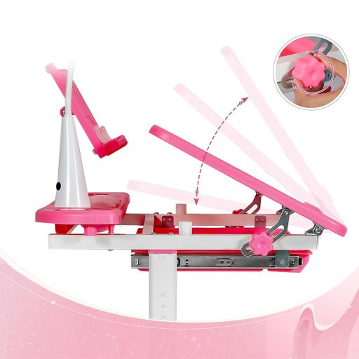 Birou multifunctional copii, inaltime reglabila, roz