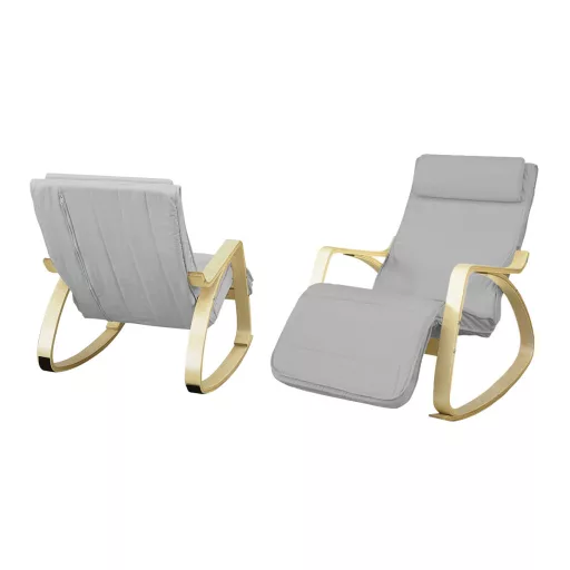 Scaun balansoar cu suport reglabil pentru picioare - Gri