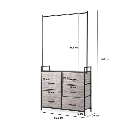Suport mobil cu sertar pentru haine