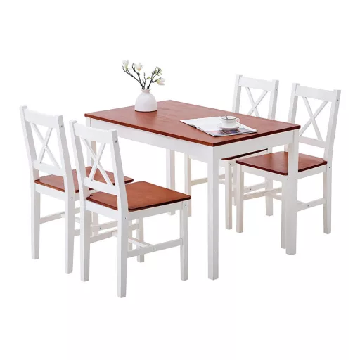 Masă de dining cu 4 scaune