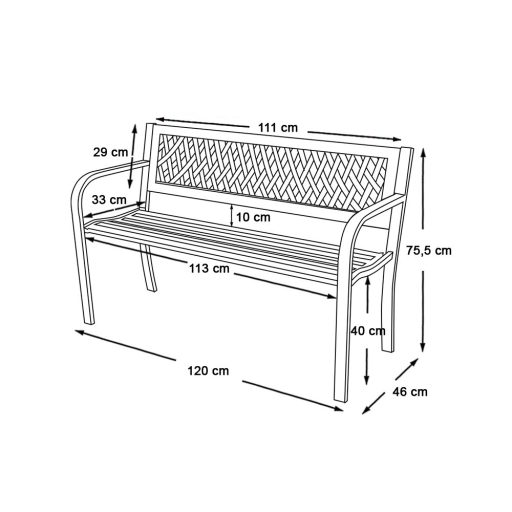 Banca de gradina-cu model de grilaj