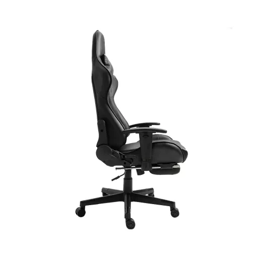 Scaun gaming cu suport pentru picioare, negru