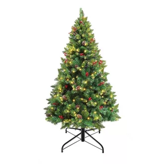 Brad artificial, cu 100 LED-uri, alb cald-120 cm