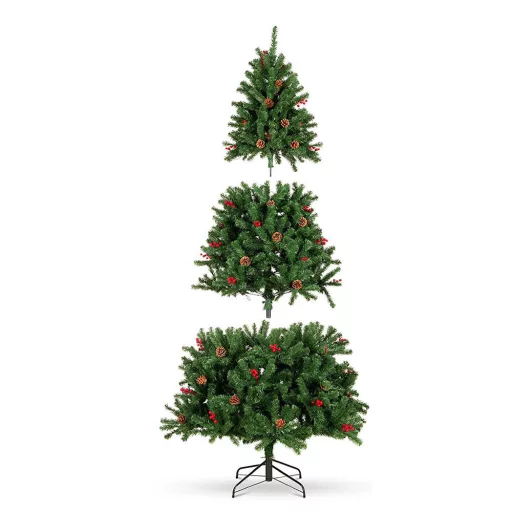 Brad artificial, cu 320 LED-uri, alb cald-210 cm