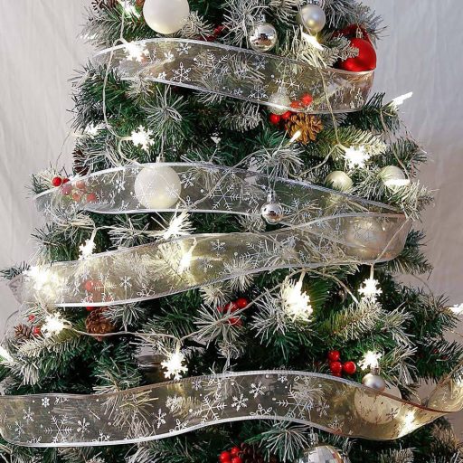 Banda Craciun 25 m, cu 250 LED-uri, argint