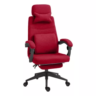   Scaun de birou rotativ cu tetiera si suport pentru picioare, visiniu