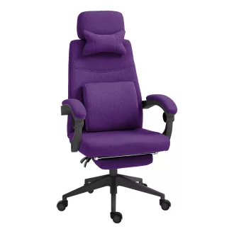   Scaun de birou rotativ cu tetiera si suport pentru picioare, mov