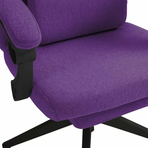 Scaun de birou rotativ cu tetiera si suport pentru picioare, mov