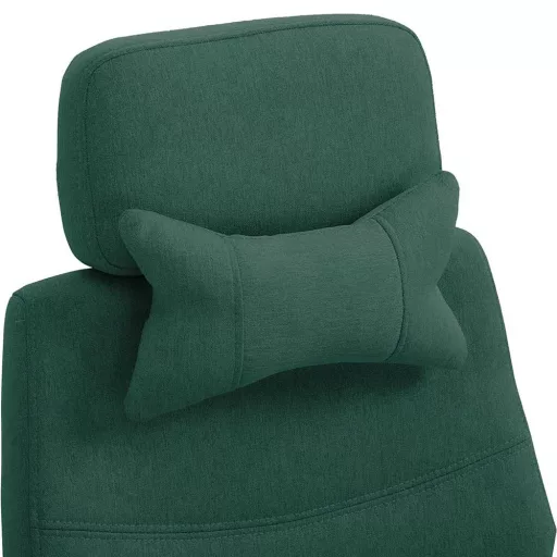 Scaun de birou rotativ cu tetiera si suport pentru picioare, verde