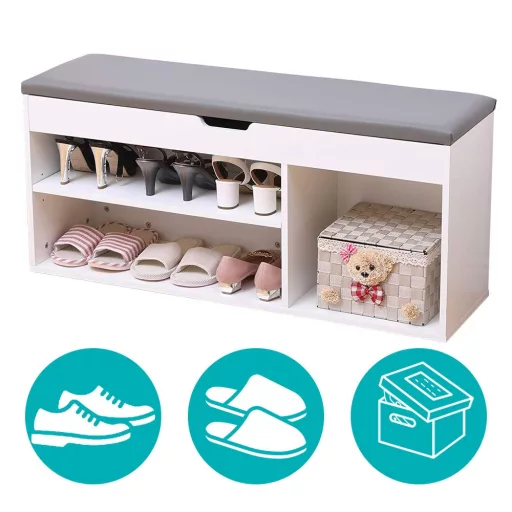 Banca de depozitare pantofi cu sezut captusit