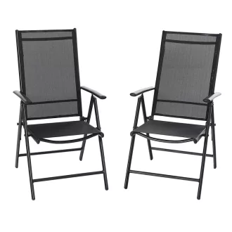 Scaun pliabil de gradina din aluminiu, 2 buc