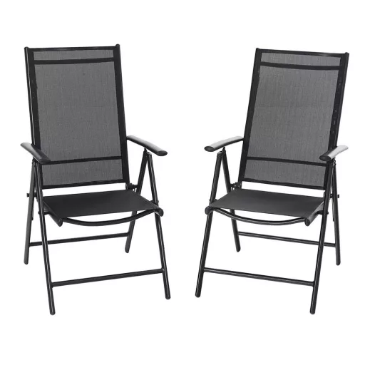 Scaun pliabil de gradina din aluminiu, 2 buc