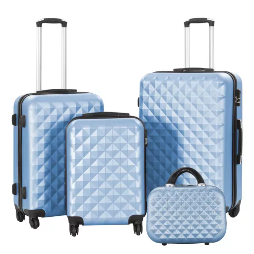 Set valiza de calatorie cu geanta cosmetica-albastru otel