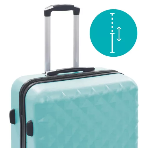 Set valiza de calatorie cu geanta cosmetica-verde menta