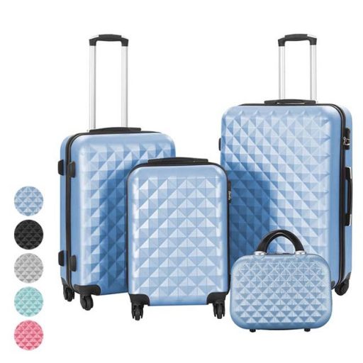 Set valiza de calatorie cu geanta cosmetica, in mai multe culori