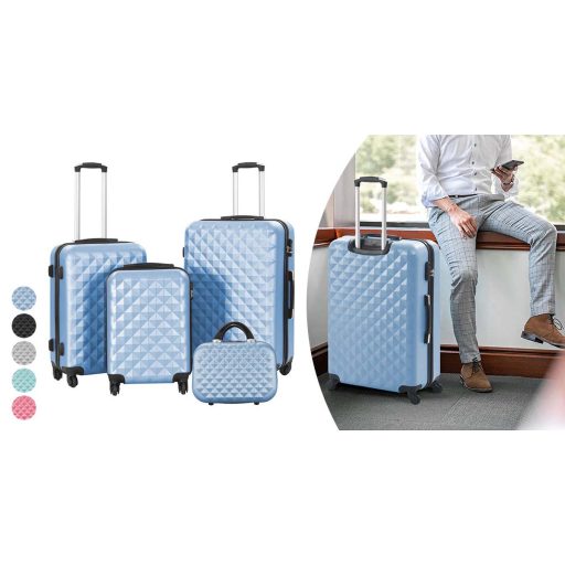 Set valiza de calatorie cu geanta cosmetica, in mai multe culori