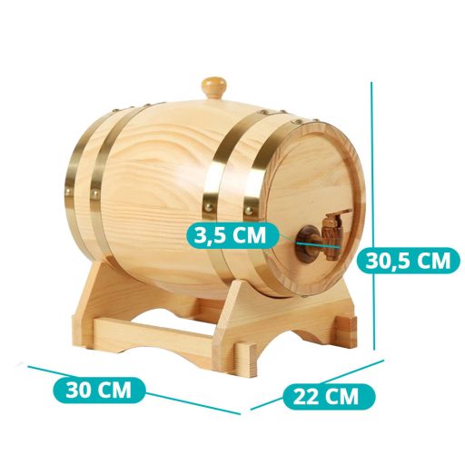 Butoi stejar cu robinet, 5l