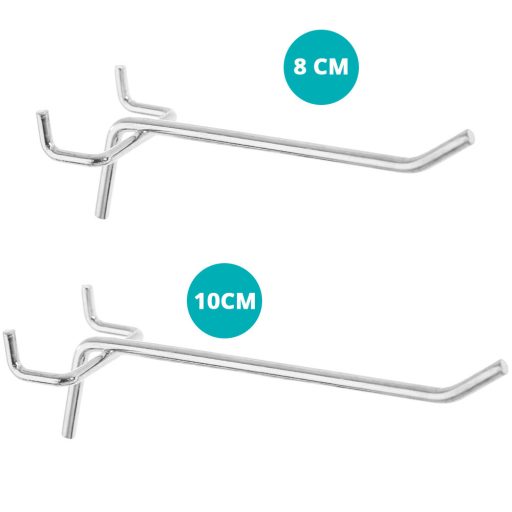 Panou metalic de perete pentru unelte cu carlige si rafturi