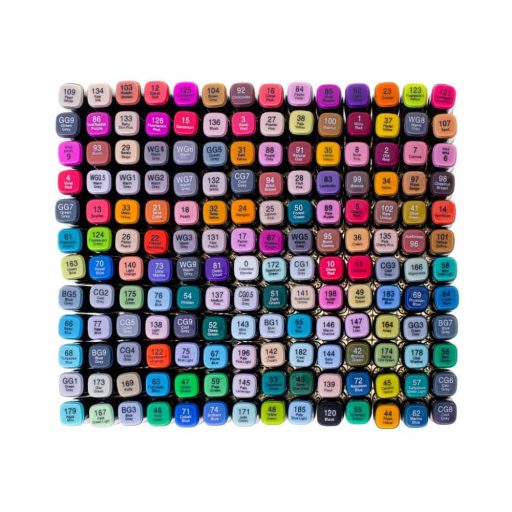 Set de 168 markere cu doua varfuri in geanta cadou