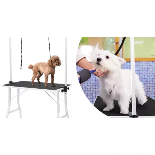 Masa toaletaj pentru animale de companie cu doua brate de fixare
