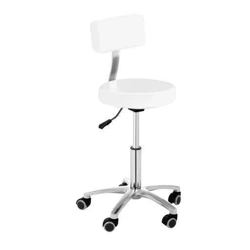 Scaun de cosmetica cu spatar-alb