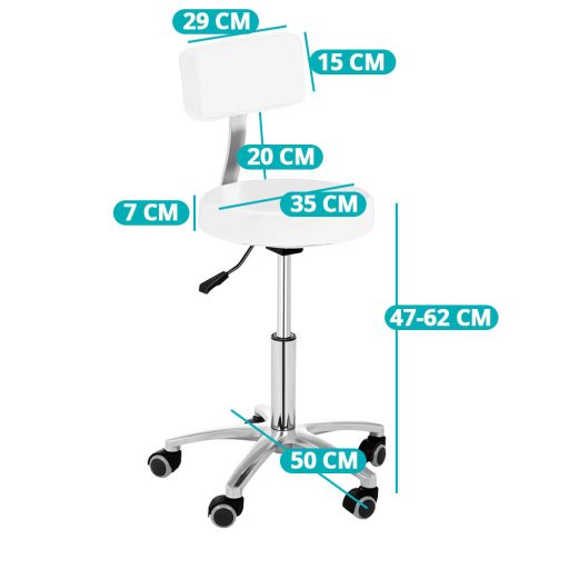 Scaun de cosmetica cu spatar, in mai multe culori